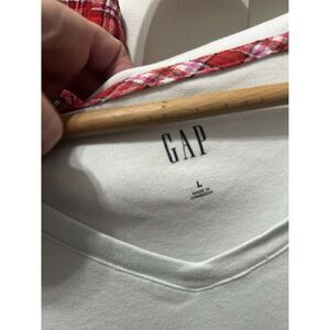 GAP Lightweight Women's V-Neck‎ Long Sleeve Sweater White Large Pajama Top